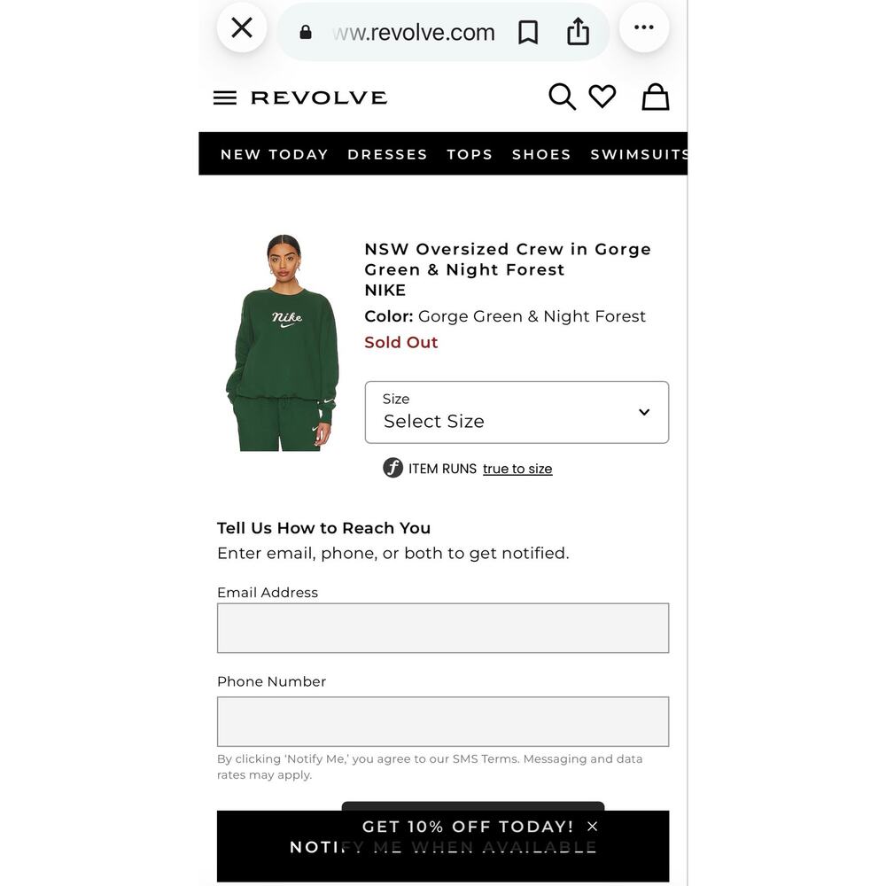 Nike NSW Oversized Crew Green Sweatshirt Revolve Embroidered Logo Womens Medium - Picture 8 of 9